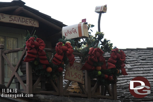 Christmas decorations around Critter Country appear to be the same as previous years.