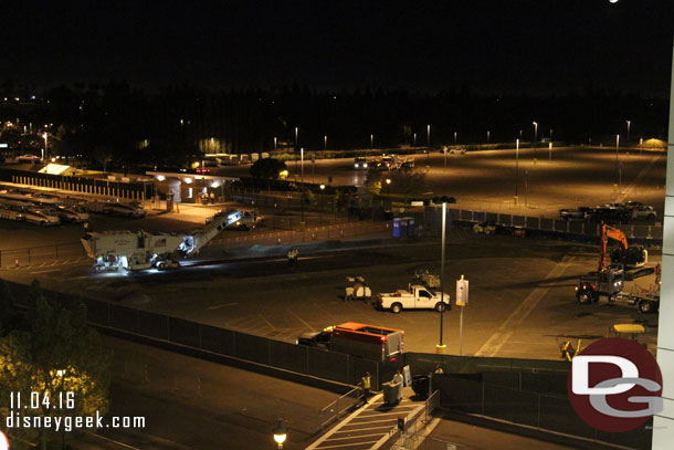 A lot of activity going on in the Pinocchio lot this evening.  They were removing the asphalt and other debris from near the parking structure.