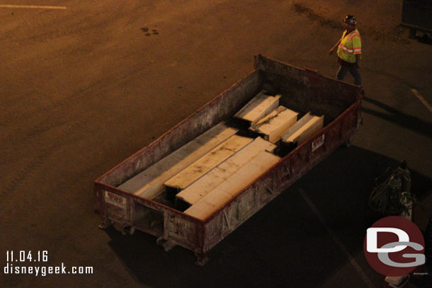 Some of the steel that has been removed from the parking structure.