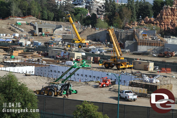 Not a lot of visible progress in the pit from this angle.