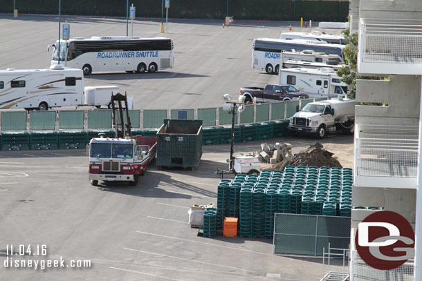 More temporary barriers waiting to be set up.