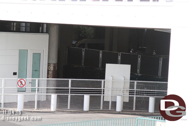 More fencing inside the structure as a portion of the Chip and Dale level is blocked off and being worked on as part of the project.  I am guessing trams will go through the garage longer with the new route.