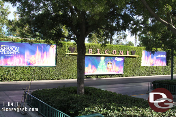 World of Color Season of Light billboards at the tram stop now.