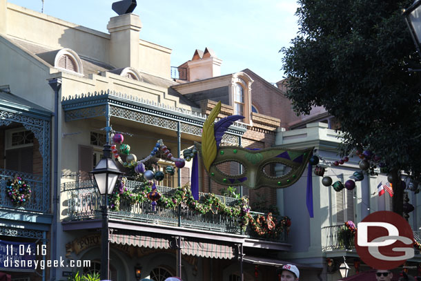 New Orleans Square has been decorated.