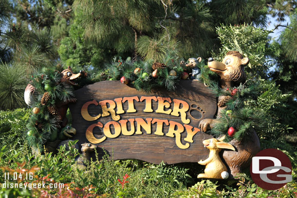 Critter Country decorations are up too.