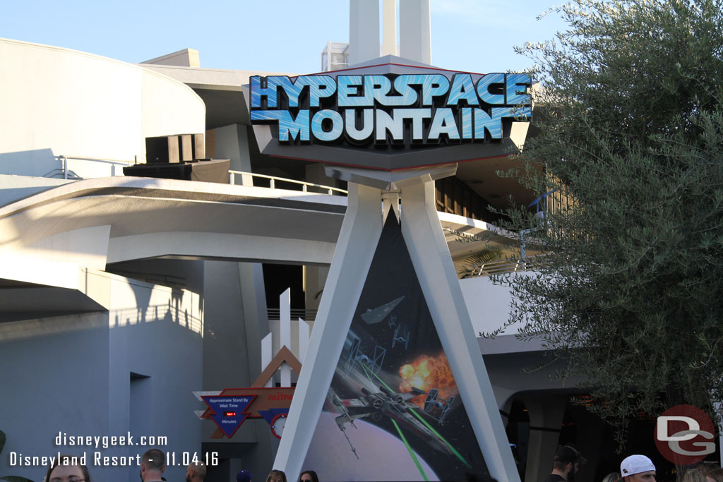 Hyperspace Mountain has returned.