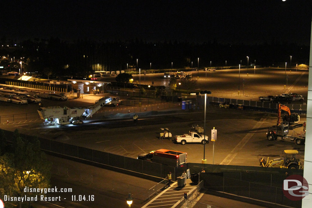 A lot of activity going on in the Pinocchio lot this evening.  They were removing the asphalt and other debris from near the parking structure.