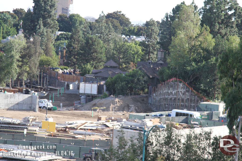 Dirt has been removed from behind the large retaining wall behind Critter Country.