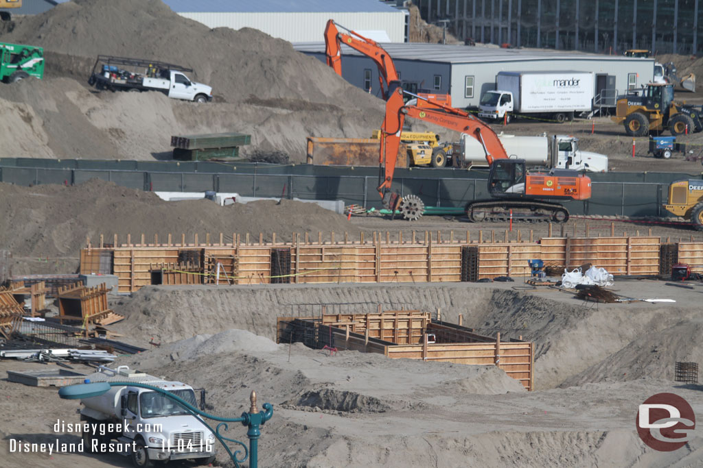 Footers for the foundation of the show building are taking shape.