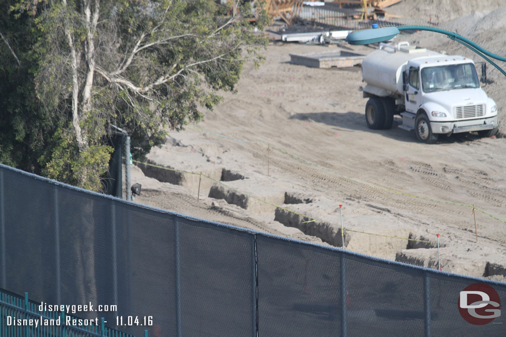 Looks like more footers going in soon along what will be the backstage road.