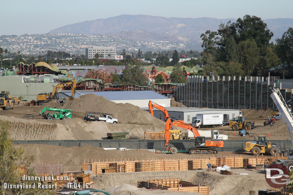 The new backstage support building looks to be enclosed now.