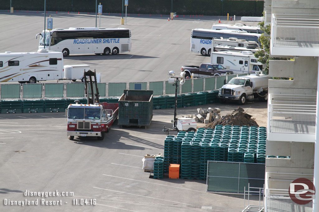 More temporary barriers waiting to be set up.