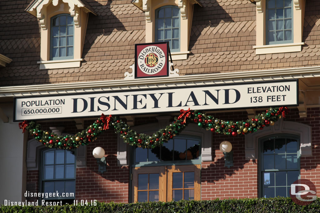 The traditional Christmas decorations are up on the Train Station.