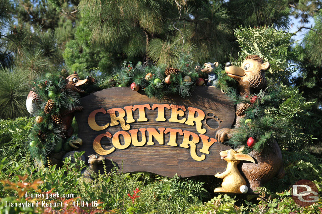 Critter Country decorations are up too.