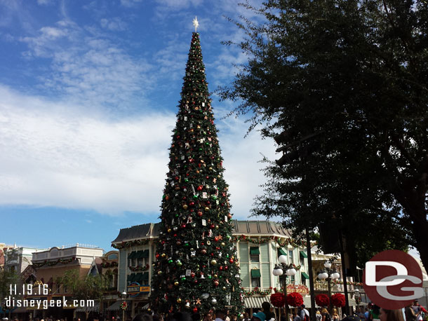 Main Street USA Christmas tree.