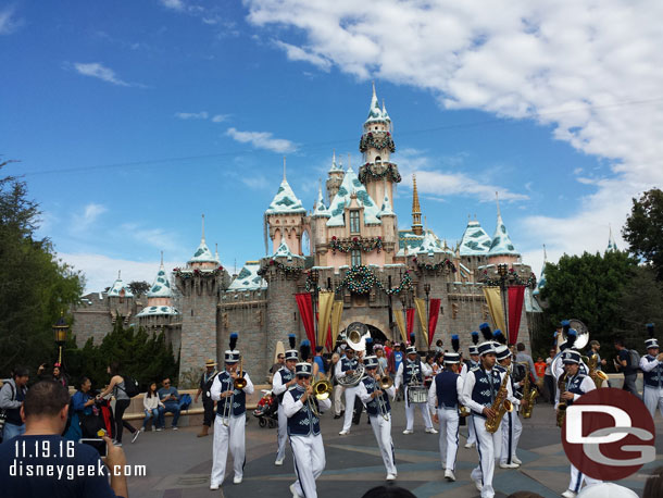 The Disneyland Band in front of Sleeping Beauty Castle.