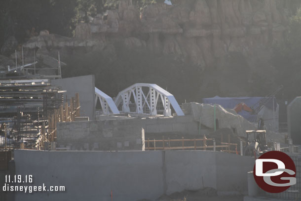 A better view of the trestle.  Notice the rock work on the right (the lighting made it hard to really see detail).