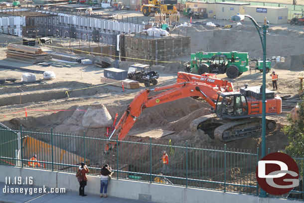 A closer look at the crew at work nearest Disneyland Drive.