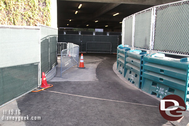 The temporary walkway around the construction takes you back into the structure.