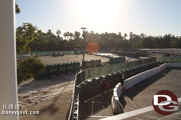 An overhead picture of the temporary walkway on this side of the site.