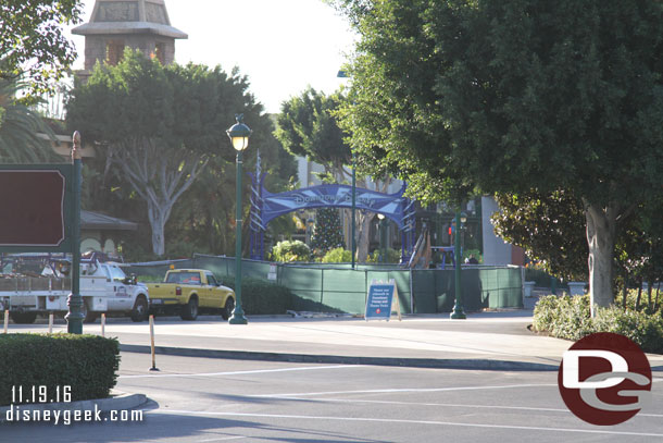 Work underway in the Downtown Disney valet area.  Assuming preparations for the new security check point.