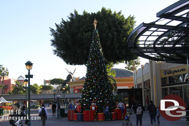 The Christmas tree is in front of the DVC area.  Kind of an awkward place and nothing else Christmas up this week really.