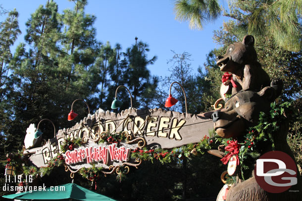 Santa is in the Redwood Creek area this year.