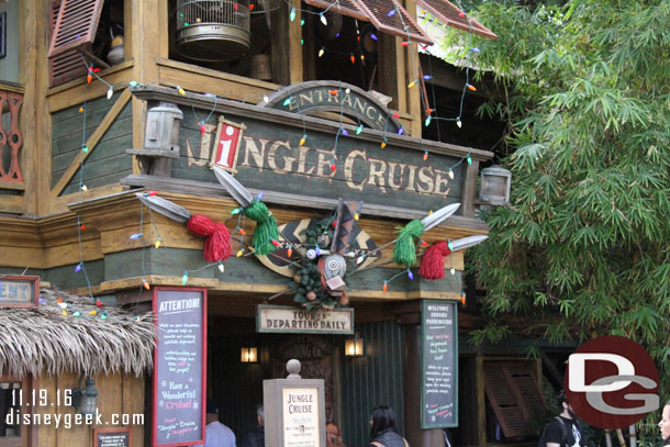 Jingle Cruise, our first stop here.