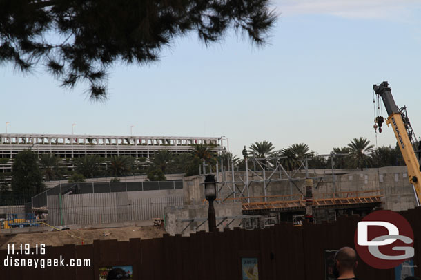 Walking toward Critter Country.  A check of the Star Wars work.  The steel supports are taking shape.  The rock work should be going in soon.