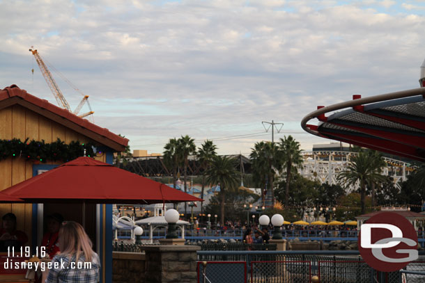 The Anaheim Convention Center expansion is just barely visible beyond the trees now.