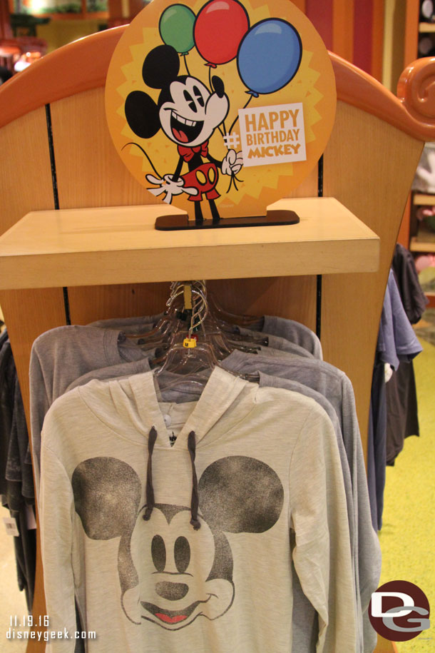 A Happy Birthday Mickey sign up in World of Disney.