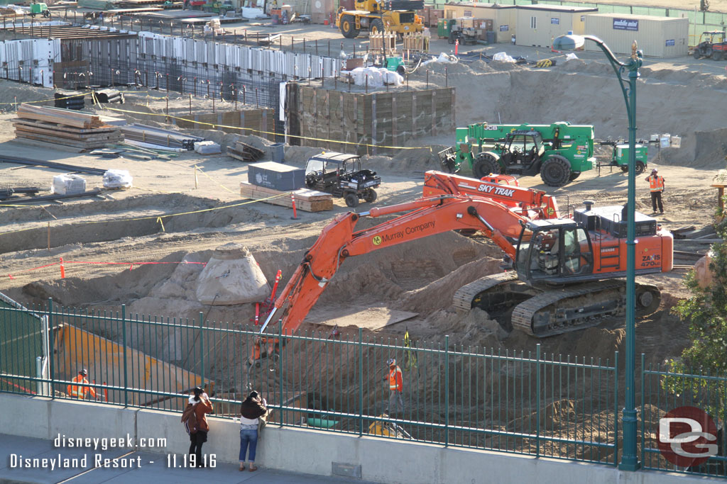 A closer look at the crew at work nearest Disneyland Drive.