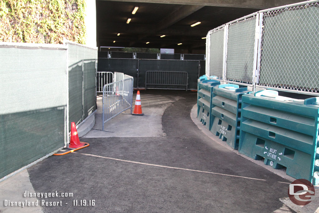 The temporary walkway around the construction takes you back into the structure.