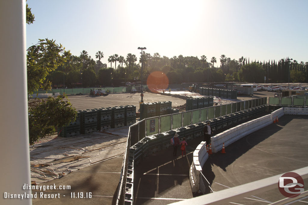 An overhead picture of the temporary walkway on this side of the site.