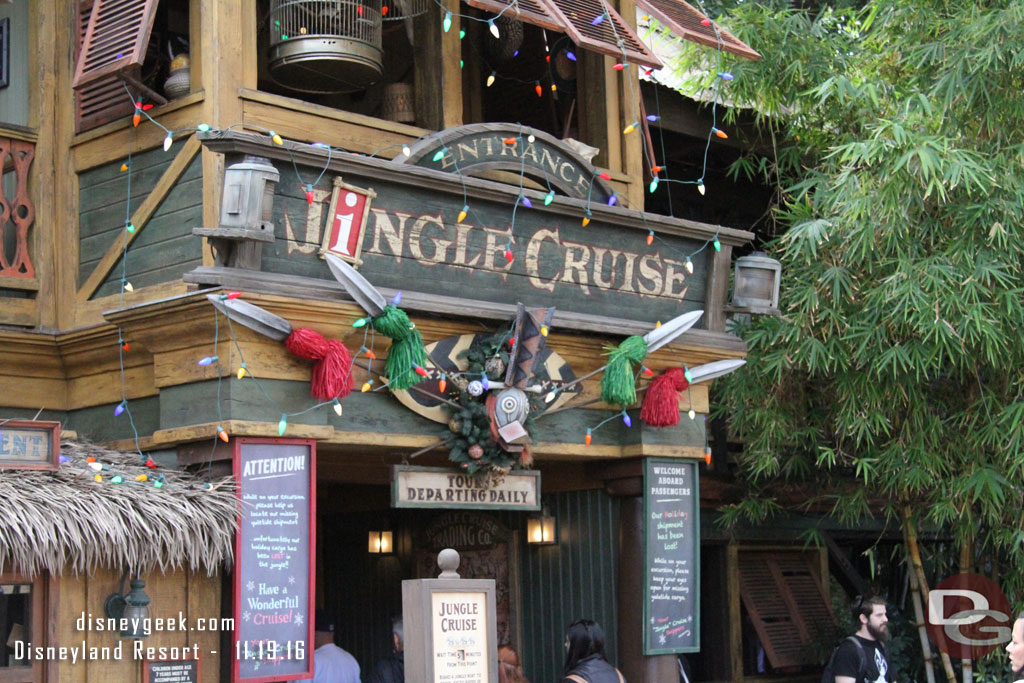 Jingle Cruise, our first stop here.