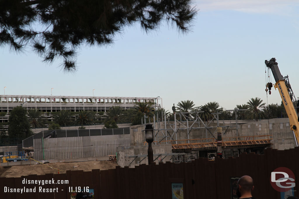 Walking toward Critter Country.  A check of the Star Wars work.  The steel supports are taking shape.  The rock work should be going in soon.