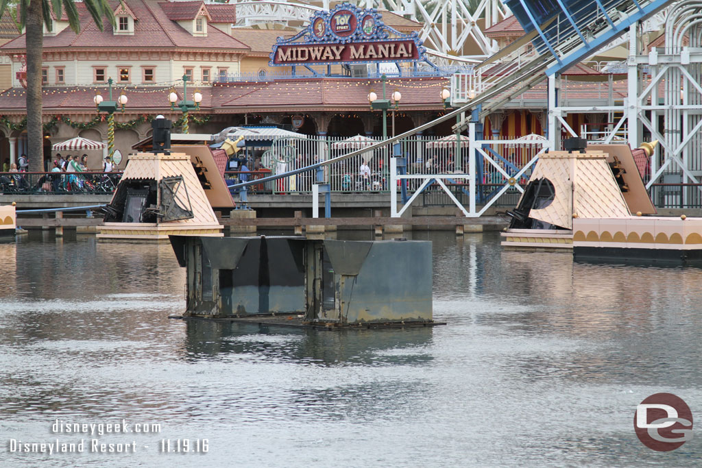 Out in the bay preparations were underway for World of Color this evening.