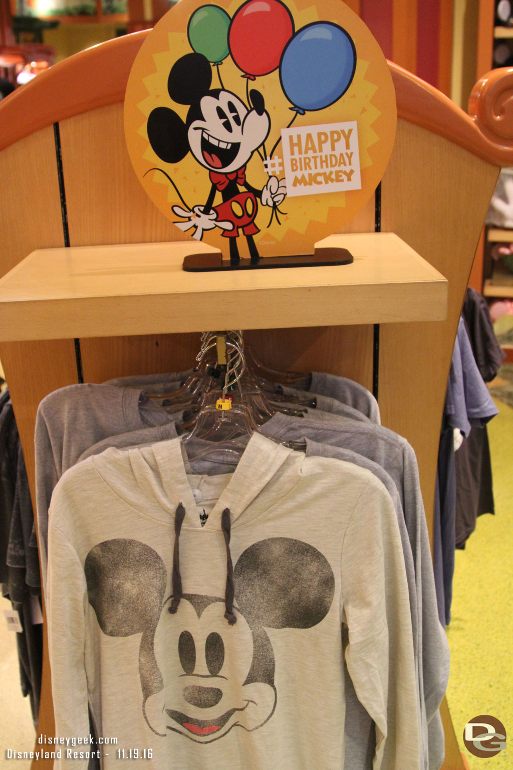 A Happy Birthday Mickey sign up in World of Disney.