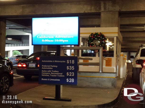 There is now a preferred parking option at Disneyland.  They had the first 20 spots of the 4 or 5 rows closest the escalators blocked off on each floor.