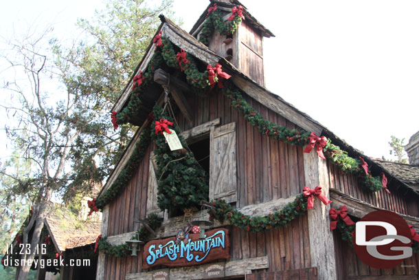 Splash Mountain Christmas decorations.