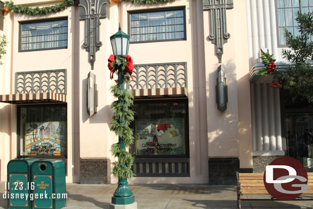 Buena Vista Street decorations and windows.