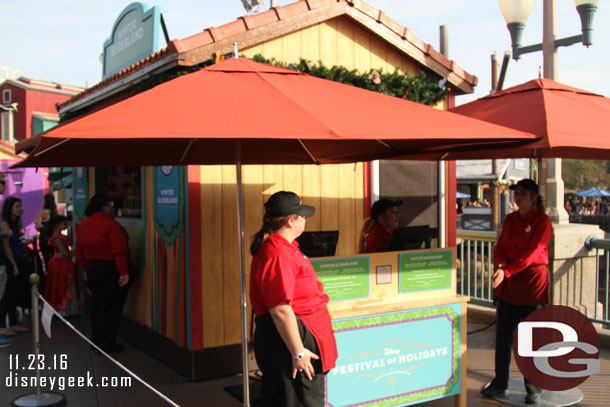 More cast members than guests at many of the booths.