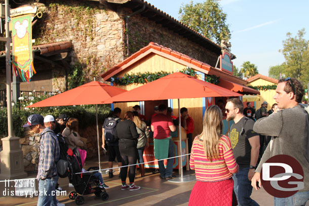 A line at this marketplace.