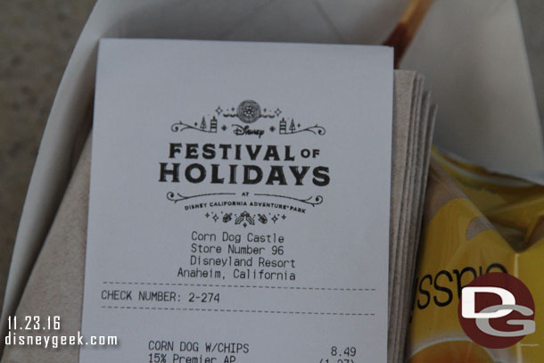 Receipts in the area feature Festival of Holidays on them.