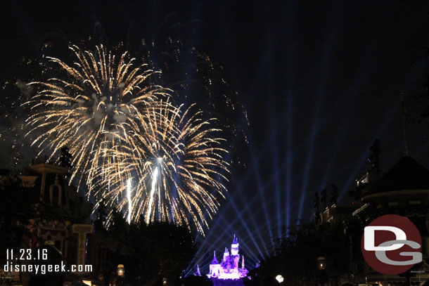 And the spotlights from behind the castle.  Nothing along Main Street though.