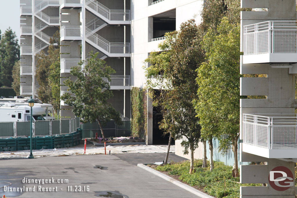 Here you can see where the trams will exit the structure.  And a portion of the planter that was removed and asphalt put in its place.