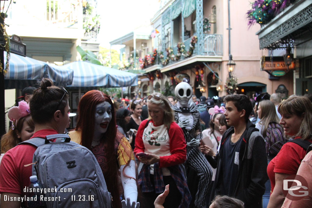 Ahh.. Jack and Sally making their way through New Orleans Square from their photo location.