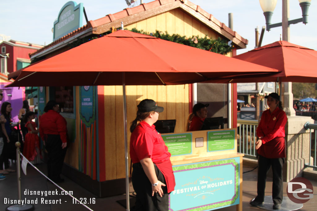 More cast members than guests at many of the booths.