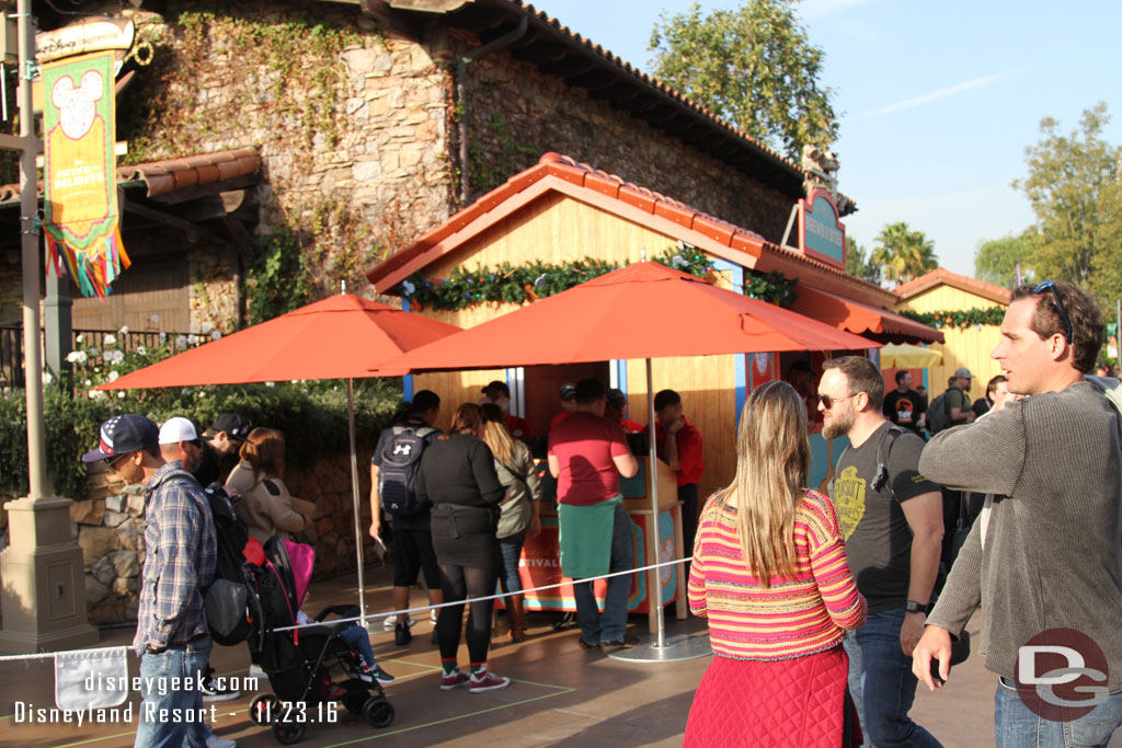 A line at this marketplace.