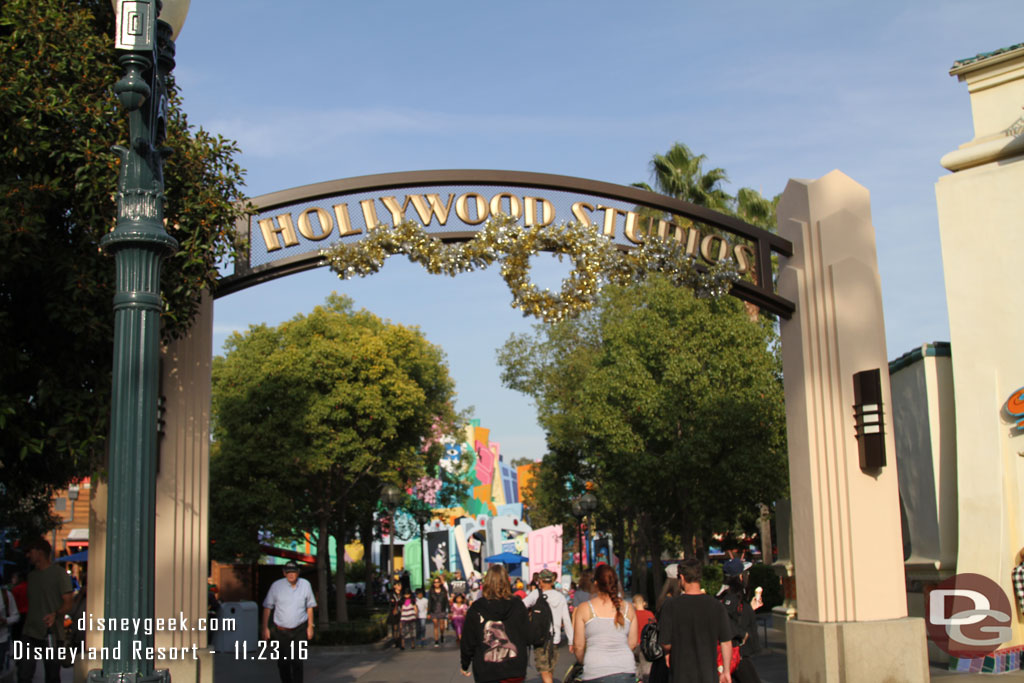 Decorations up in the Hollywood Studios area and the construction walls are gone.